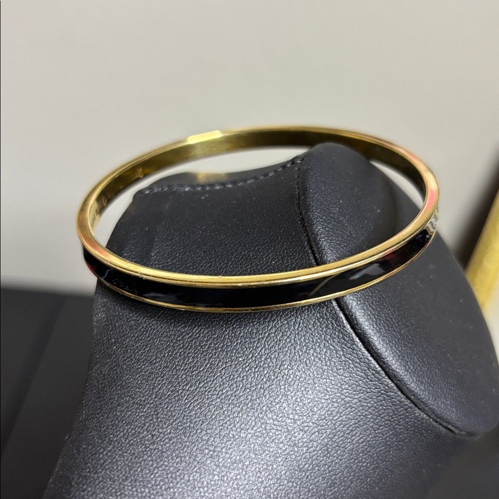 Kate Spade Black Gold Bangle Minimalist Bracelet - Picture 4 of 6
